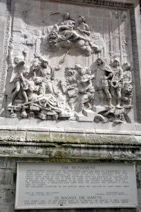 Relief on The Monument in London