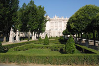 Gardens of the Plaza de Oriente in Madrid, Spain