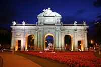 Alcala Gate at night, Madrid