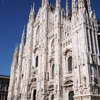 Side view of the cathedral's front facade