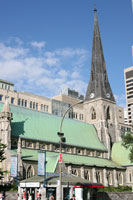 Front facade of the Christ Church Cathedral in Montreal