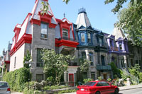 Victorian Houses at the Square St. Louis in Montreal