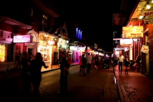 Bourbon Street at night, French Quarter