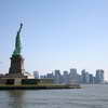Liberty Island with Manhattan in the background