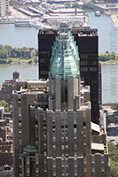 Top of Waldorf-Astoria seen from Rockefeller Center