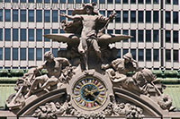 Sculptures of Hercules, Mercurius and Minerva on the Grand Central Terminal