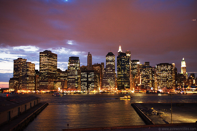 Lower Manhattan at dusk