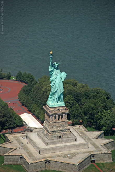 Statue of Liberty seen from above