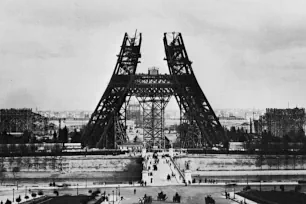 Eiffel Tower under construction