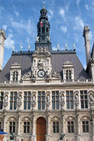 Central facade of the Hotel de Ville in Paris