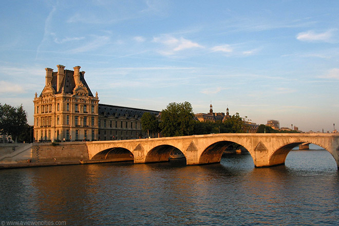 Louvre from across the Seine River