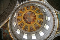 The painted dome of the Invalides seen from inside the chapel