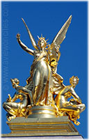 Gilded statue on the Opera Garnier