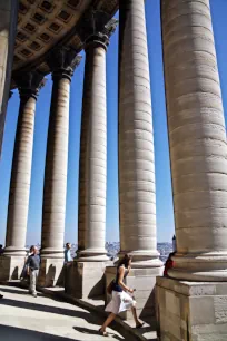 The colonnade at the dome of the Pantheon in Paris