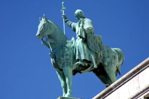 Statue King Louis IX on the Sacre Coeur in Paris