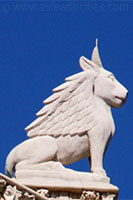 Statue on top of the Tour St-Jacques in Paris