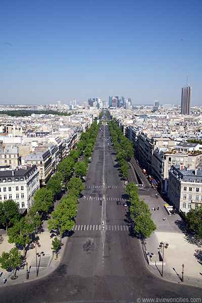 View towards La D�fense from Arc de Triomphe, Paris