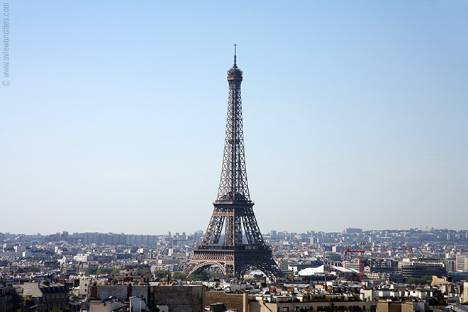 Eiffel Tower seen from the Arc de Triomphe