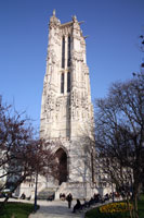 Tour St Jacques seen from the Square du Tour St Jacques in Paris