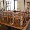 Scale model of a building in scaffolds