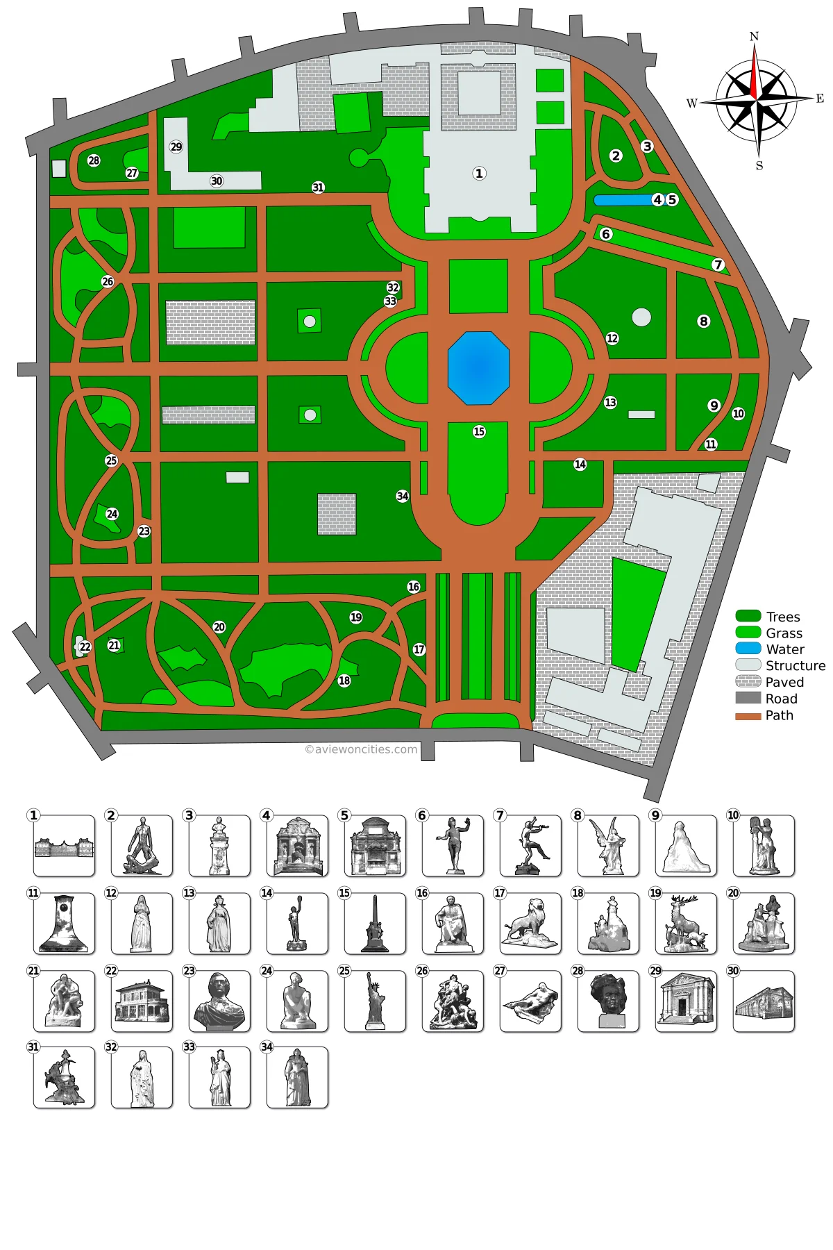 Map of Jardin du Luxembourg in Paris