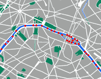Map with bridges in Paris