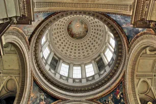 The ceiling of the dome of the Pantheon in Paris