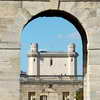 Vincennes Castle entrance seen through an arch