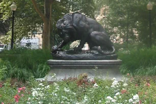 Lion crushing a serpent, Rittenhouse Square, Philadelphia