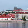 Prague castle seen from across the river Moldau