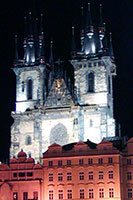 Tyn Church at night