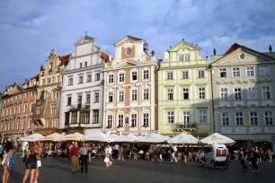 Houses at the south side of the Old Town Square in Prague