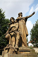 Statue Libuše und Přemysl, Wyschehrader park, Prag