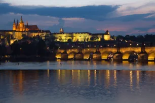 Charles Bridge and Prague Castle at night, Prague