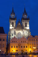 Tyn Church at night