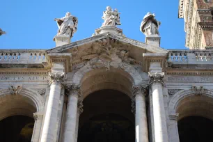 Detail of the front facade of the Saint Mary Major in Rome