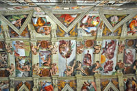 The ceiling painting of the Sistine Chapel in the Vatican
