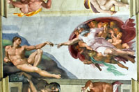 The creation of Adam, Sistine Chapel, Vatican
