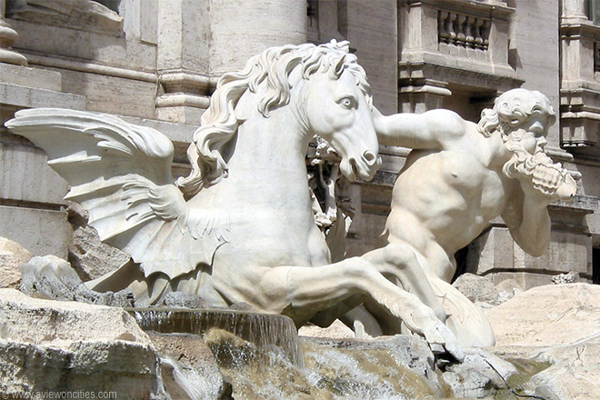 Tritone and horse, Trevi Fountain