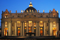 St. Peter's Basilica at night