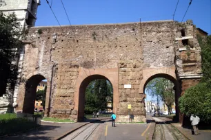 Porta Maggiore in Rome looking outward the city