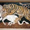 Panel in opus sectile of a tiger assaulting a calf, Capitoline Museums