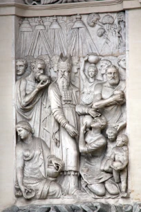 Left relief on the Fountain of Moses in Rome