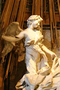 The angel at the Ecstasy of Teresa in the Santa Maria della Vittoria, Rome