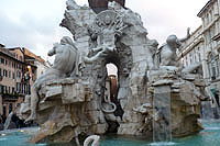 Detail van de Vierstromenfontein in Rome