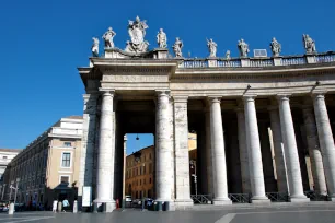 Detail of a colonnade on St. Peter's Square in Rome