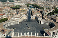 St. Peter's Square seen from the dome of the St. Peters's Basilica in Rome