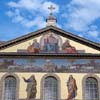 Mosaic on the front facade of St. Paul Outside the Walls