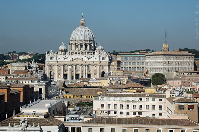 St. Peter's Basilica seen from Castel Sant'Angelo, Rome