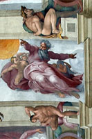 Detail from the ceiling of the Sistine Chapel in the Vatican Museums